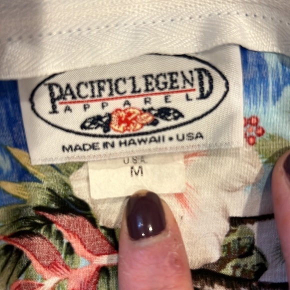 Pacific Legend Hawaiian Apparel White Hibiscus‎ Island Blue Dress - Picture 5 of 5